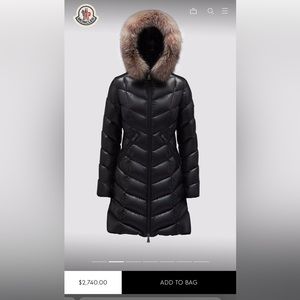 Authentic Moncler Fulmarus Long Down Jacket, size 2